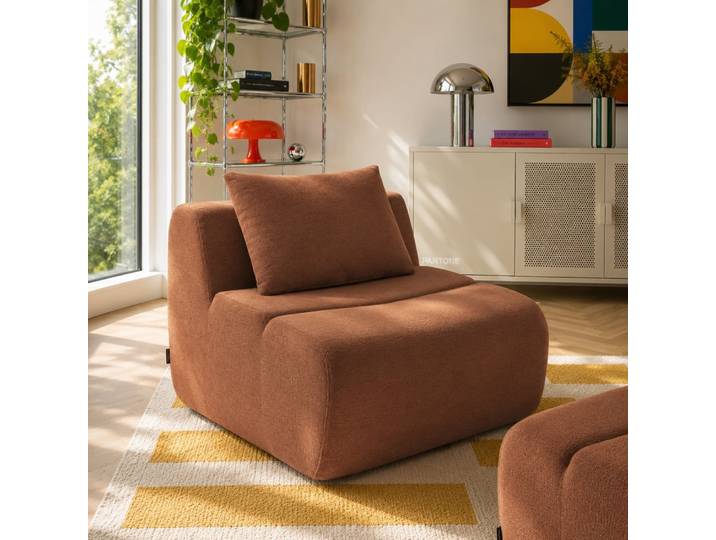 Chauffeuse 1 place tissu terracotta