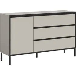 Ebuy24 Tron Sideboard 1 Tür, 3 Schubladen Kaschmir Dekor.