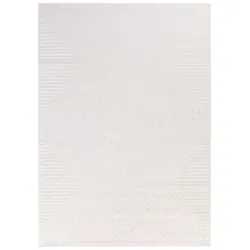 Teppich Flur Skulptural Pflegeleicht Waschbar Strapazierfähig Wohnzimmer Schlafzimmer Creme 200x290 cm – ILLER von Kadima Design