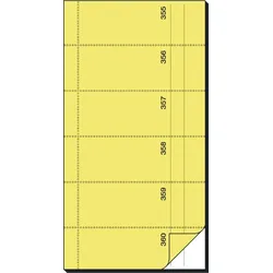 Sigel Bonbuch 360 Abrisse 105x200mm 65g/qm gelb mit Blaupapier 2x60 Blatt