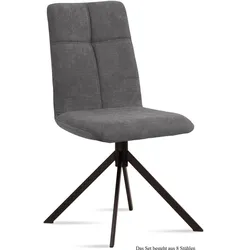ESSZIMMERSTUHL (8er-Set) Drona 47x92x60 Schwarz/Grau