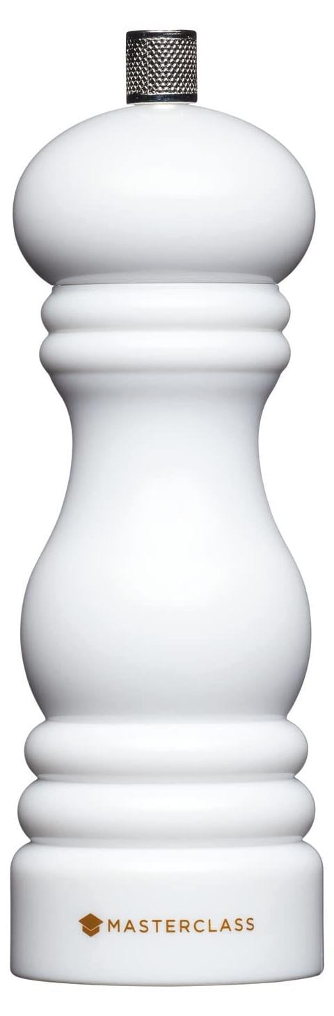 KitchenCraft MasterClass peper- en zoutmolen met verwisselbare dop, wit, 12 cm