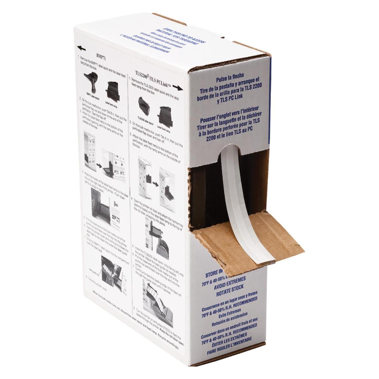 Brady M6C-8-422-TB, Polyester, Weiss, glänzend, 8.00 mm x 15.00 m, permanent, Endlos (M6C-8-422-TB)