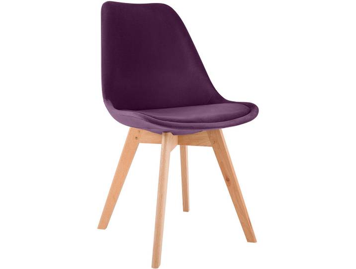 CLP Stuhl Samt lila, Lila, Holz, 49x83x50 cm, Esszimmer, Stühle