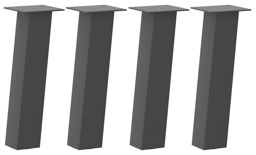 Set van 4 antraciet stalen tafelpoten van 42 cm