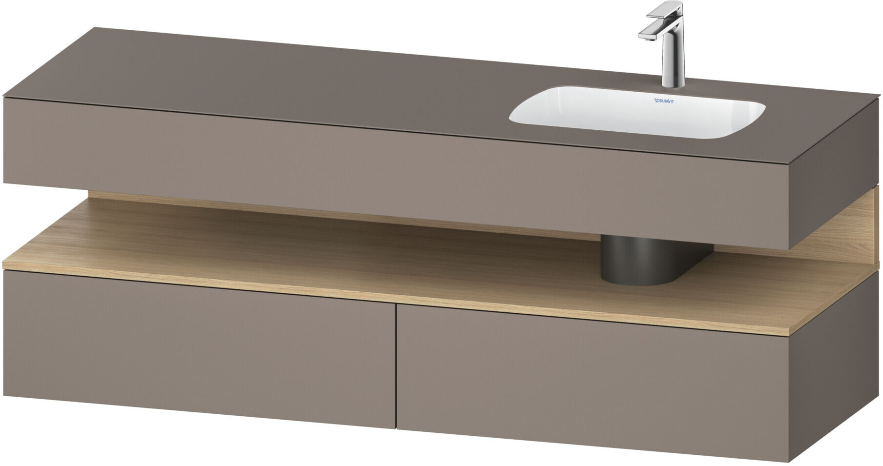 Duravit Einbauwaschtisch-Möbel-Set Qatego 160x50x60cm, Kon-WTU, B, B r, E nat/b ma (QA4796030430010)