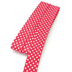 buttinette Baumwoll-Schrägband "Punkte", rot-weiß, Breite: 2 cm, 5 m