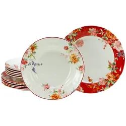 creaTable Tafelservice 12-tlg CRIMSON - B/H/T ca. 31.00x31.00x26.00