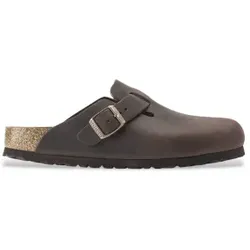 Birkenstock für Damen. 860131 Leder-Clogs Boston (Normale Passform) braun (40), Wohnung, Keine, Lässig