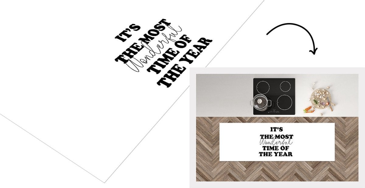Keukenloper Vinyl met Kerst Quote It's the most wonderful time of the year - 150 x 50 cm