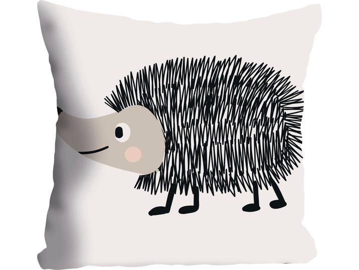 Dekokissen QUEENCE Igel , bunt (bunt, bedruckt), B:40cm L:40cm, Baumwolle, Dekokissen_Sitzkissen_Kissenhüllen, Dekokissen, Kissenhülle ohne Füllung, 1 Stück