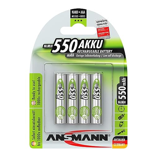 Ansmann maxE NiMH oplaadbare batterijen AAA 550 mAh (4 stuks) - Zilver