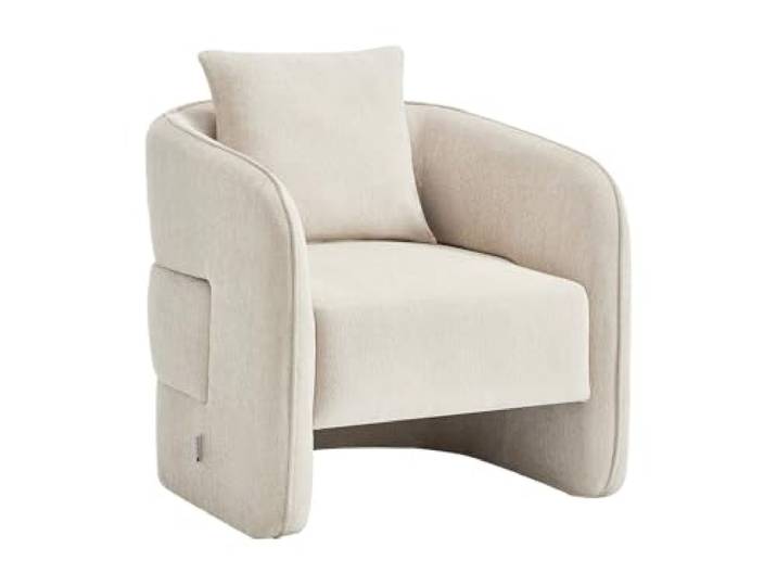 Vente-unique - Fauteuil en Tissu chiné Beige LANITO