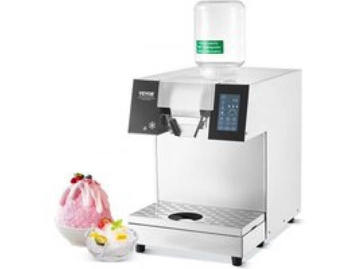VEVOR Kommerzielle Schneeflocken-Eismaschine Schneeeisbereiter, 180 kg/24 h Schneeflocken-Eismaschine, Edelstahl-Eisrasierer, elektrischer Schneekegel-Maker mit Flüssigkeitskühlsystem & Touch-LCD