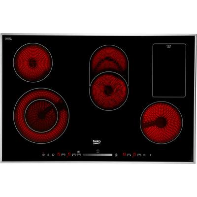 BEKO Elektro-Kochfeld, schwarz, B:77cm H:5,5cm T:51cm, Kochfelder, Slide-Touch Tasten: Steuern durch direktes Antippen oder entlangfahren