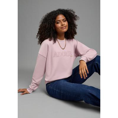 Sweatshirt KANGAROOS, Damen, Gr. 40/42, rosa (rosé), Sweatware, Obermaterial: 60% Baumwolle, 40% Polyester, weit hüftlang, Rundhals, eingesetzt angesetztes Bündchen, Sweatshirts Sweatshirt, mit Applikation, weite Passform, hüftlange Schnittform