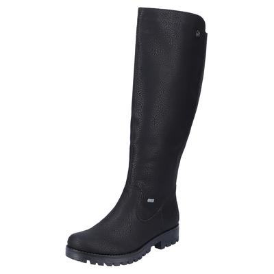 Winterstiefel RIEKER, Damen, Gr. 38, Schurwolle, Normalschaft, schwarz, Lederimitat, unifarben, Schuhe Winterstiefel, Langschaftstiefel, Winterstiefel im klassischen Look, TEX-Membran, Topseller