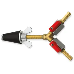 ROTHENBERGER Konischer Gasprüfstopfen Größe 1,1/2 Zoll - 1 Zoll mit Hahn x 2 - 351231