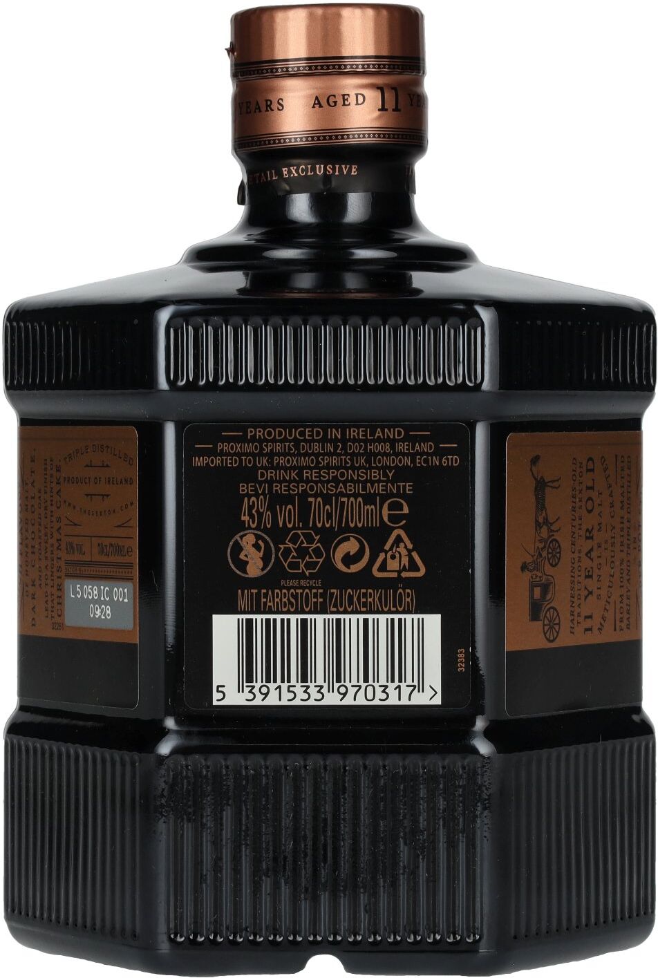 The Sexton 11 Years Old Single Malt Irish Whiskey 43% Vol. 0,7l