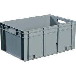 Transportbehälter L400xB300xH120mm grau PP Muschelgr.Seitenwände geschl.TECWERK