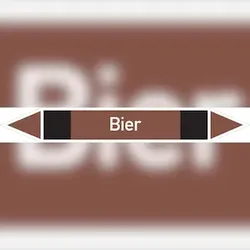 Rohrleitungskennzeichen Bier - 187x26 mm Folie selbstklebend