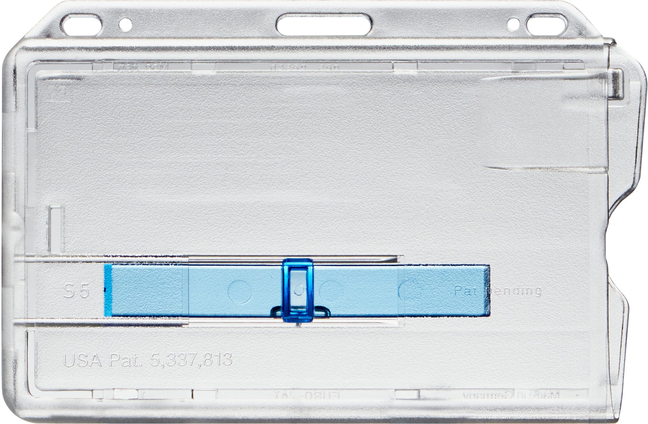 SPRINTIS 1 Buste porta badge, plastica dura con cursore blu