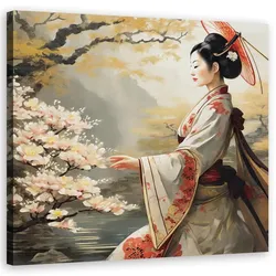 WANDBILD japanische geisha natur