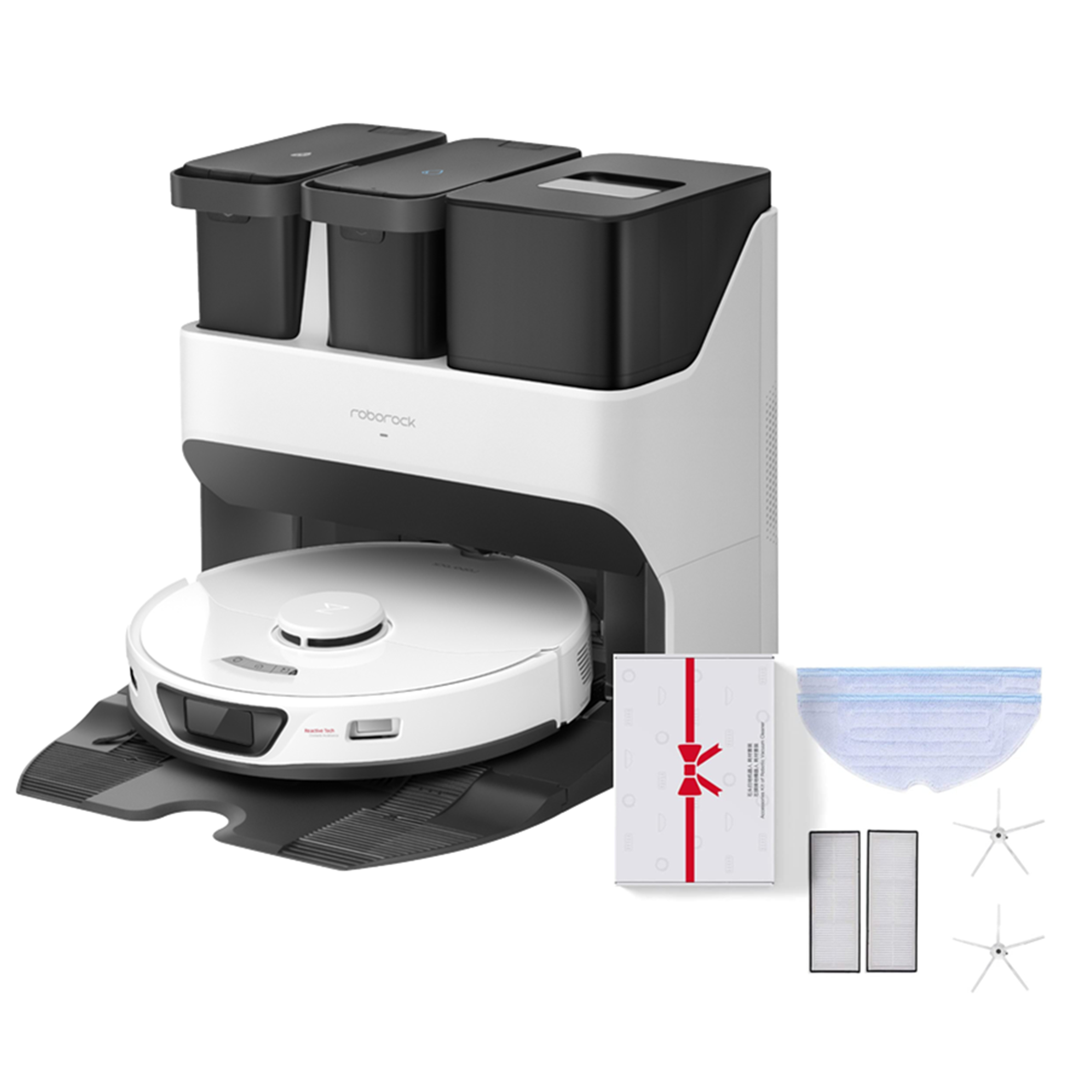 Roborock S7 Max Ultra 5500Pa Saugroboter mit Original Zubehör-Set, Hindernisvermeidung Warmlufttrocknung APP (Weiß) (Upgrade von S7 Pro Ultra)