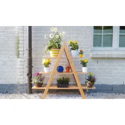 Blumenpyramide Sysran 101 x 31 x 112 cm - Blumensäule aus Kiefer/Fichte - Blumenregal für Garten & Terrasse - stabile Pflanzestütze für Pflanzen