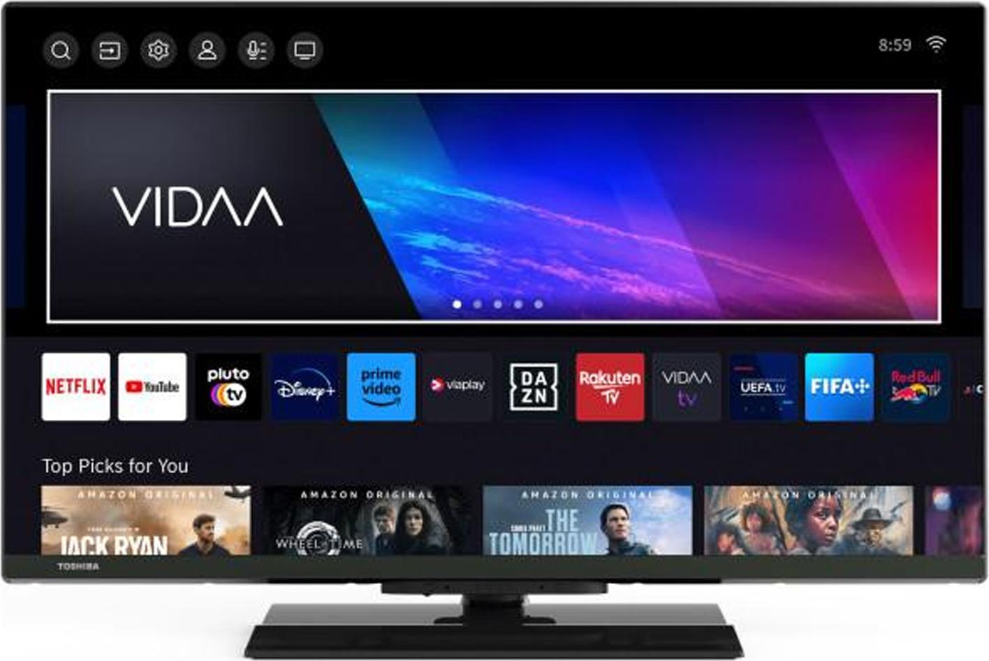 Toshiba 32WV3E63DA, 81,3 cm (32"), 1366 x 768 Pixel, HD, DLED, Smart-TV, Schwarz