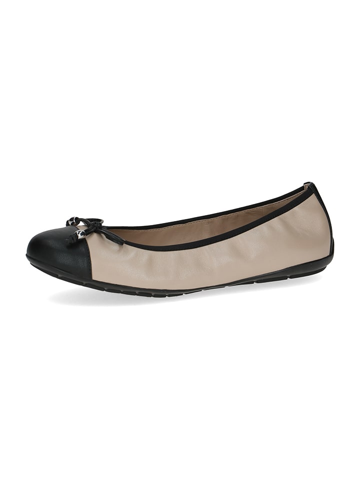 Caprice Leder-Ballerinas in Beige - 36