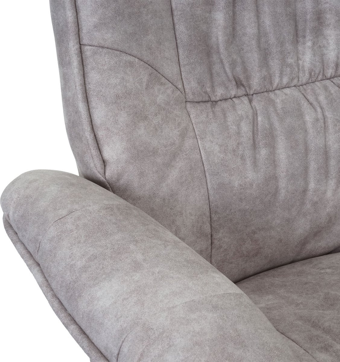 Cosmo Casa Ligstoel met voetenbank - Vintage lichtgrijs - Stof/textiel