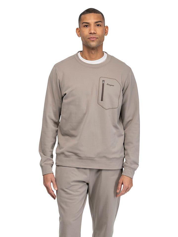 Bergans Funktionssweatshirt "Midtli" in Taupe - XL