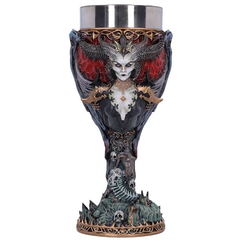Nemesis Now Diablo IV Lilith beker, officieel gelicentieerd Diablo merchandise, handbeschilderd hars, Hoogte: 19,5 cm