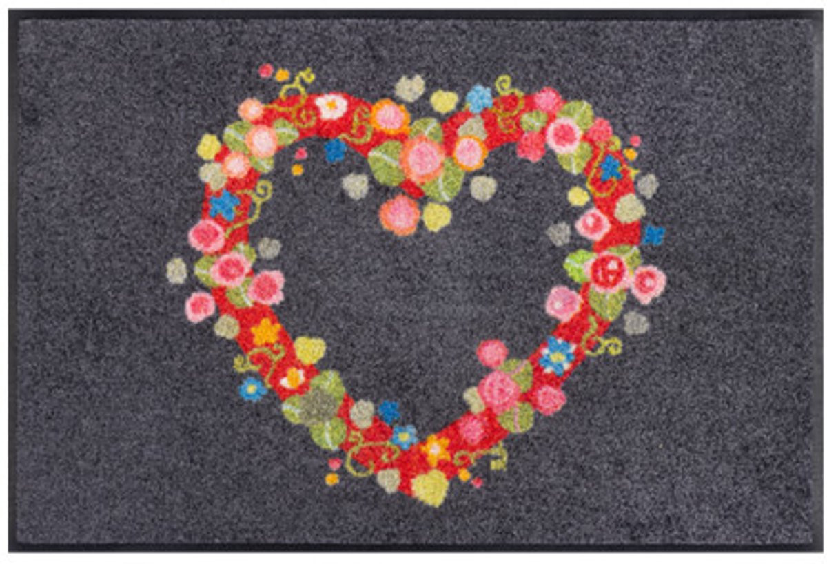 Kleen-Tex Wash+Dry Design Wasbare Deurmat - Floral Romance - 50 x 75 cm