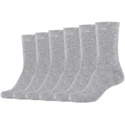 6er Pack camano Silky Feeling Crew Socken Damen 0003 - grey 39-42