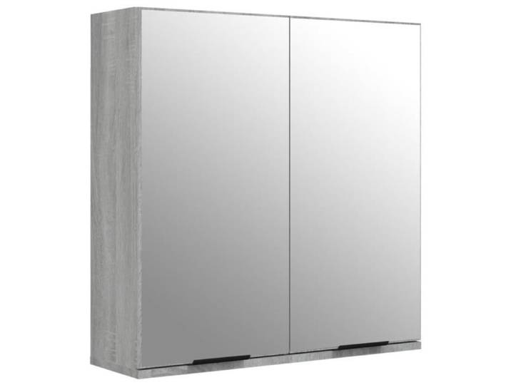 Omabeta Meubles-lavabos - Armoire à miroir de salle de bain Sonoma gris 64x20x67 cm - Meubles haut de gamme - M17428