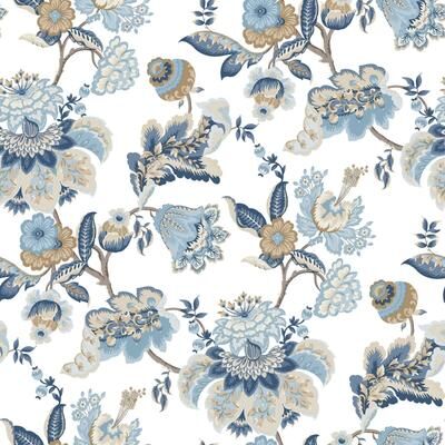 Galerie Wallcoverings Blooming Garden Collection Jacobean Garden Matte Finish Vinyl on Non-woven Wallpaper Roll