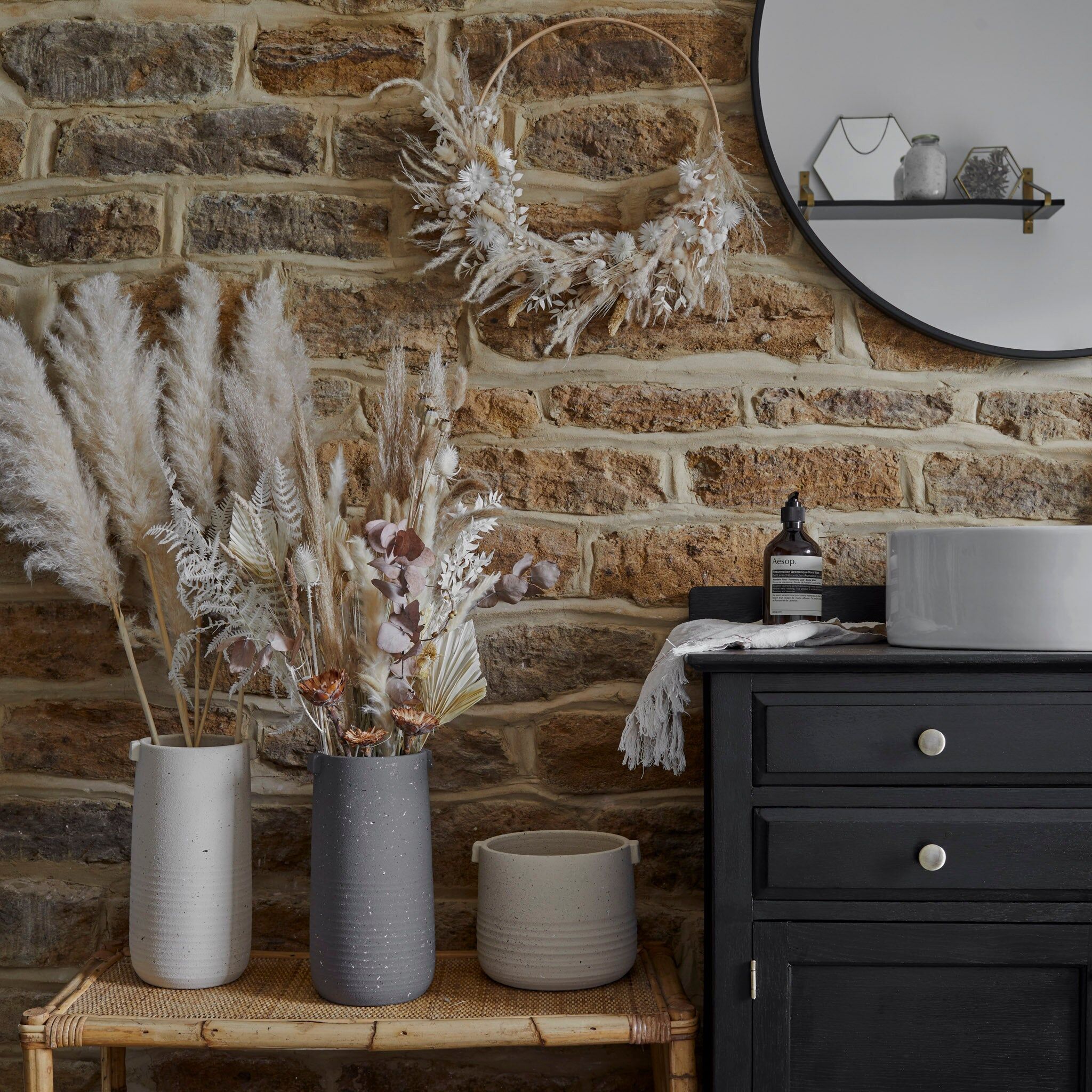 Ivyline - Aurora Terrazzo Handle Planter in Oat
