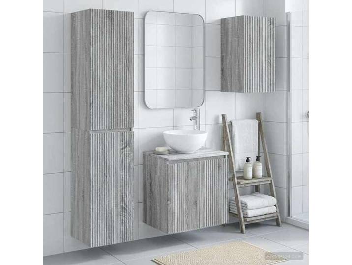 Ensemble de mobilier de salle de bain 3 pc Sonoma gris 3406069