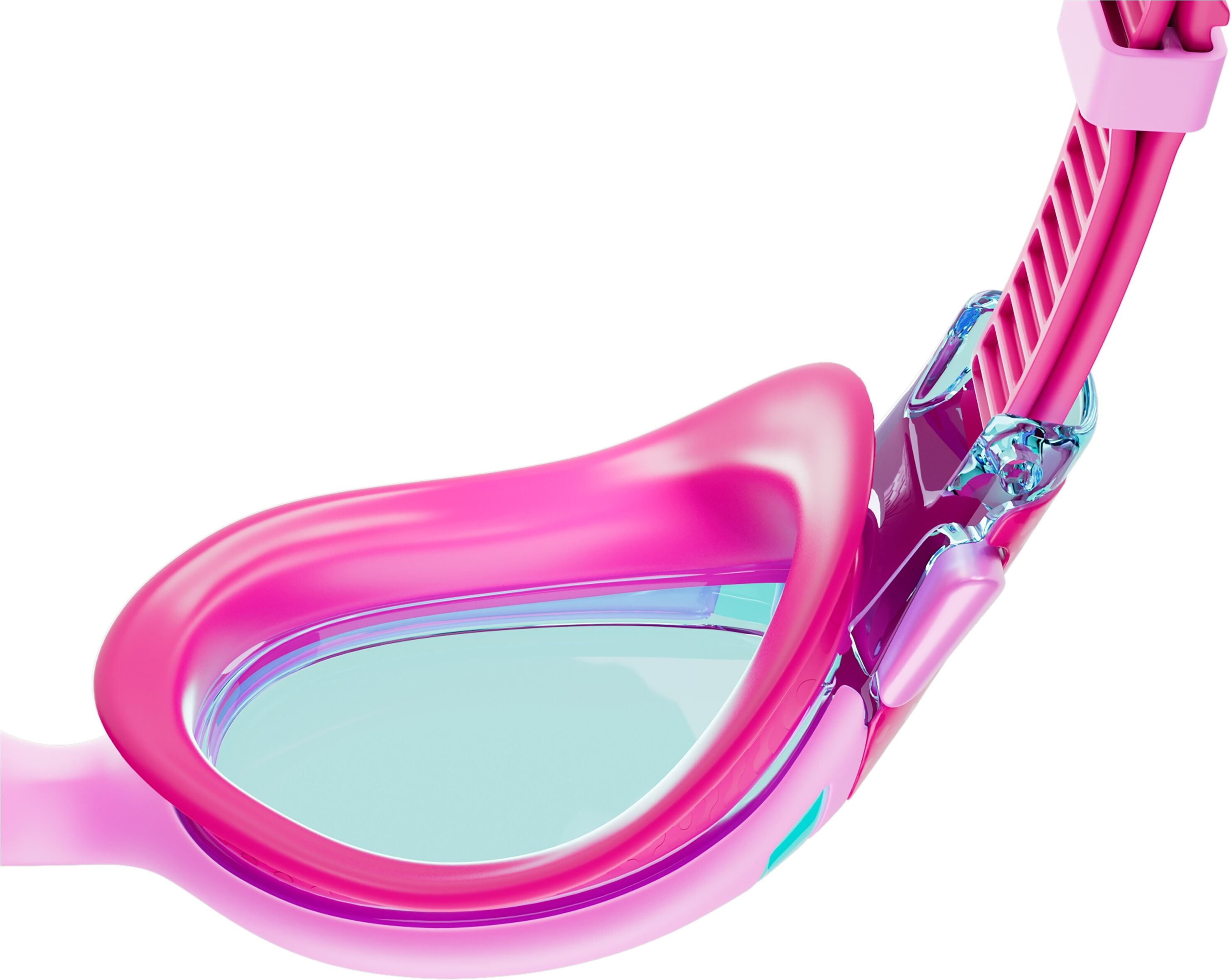 Schwimmbrille SPEEDO "JR BIOFUSE 2.0 DKBLU/LTBLU", pink (pink, pink), Sportbrillen, Kinder, Schwimmbrille, breites optisches Profil, gepolsterte Dichtungen pink, pink Einheitsgröße