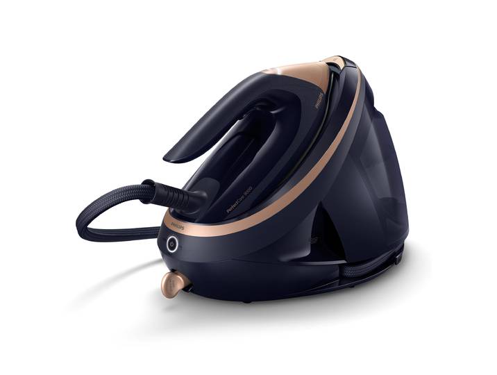 PHILIPS Dampfbügelstation PSG9030/20 PerfectCare 9000 Series , blau (dunkelblau, kupfer), Dampfbügelstationen, ActiveSense Technologie, SteamGlide Elite Bügelsohle, 720 gr Dampfstoß, Dampfbügelstation, Topseller