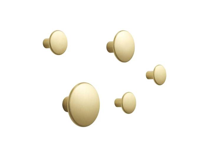 Muuto Dots wandhaak metaal 5-pack messing