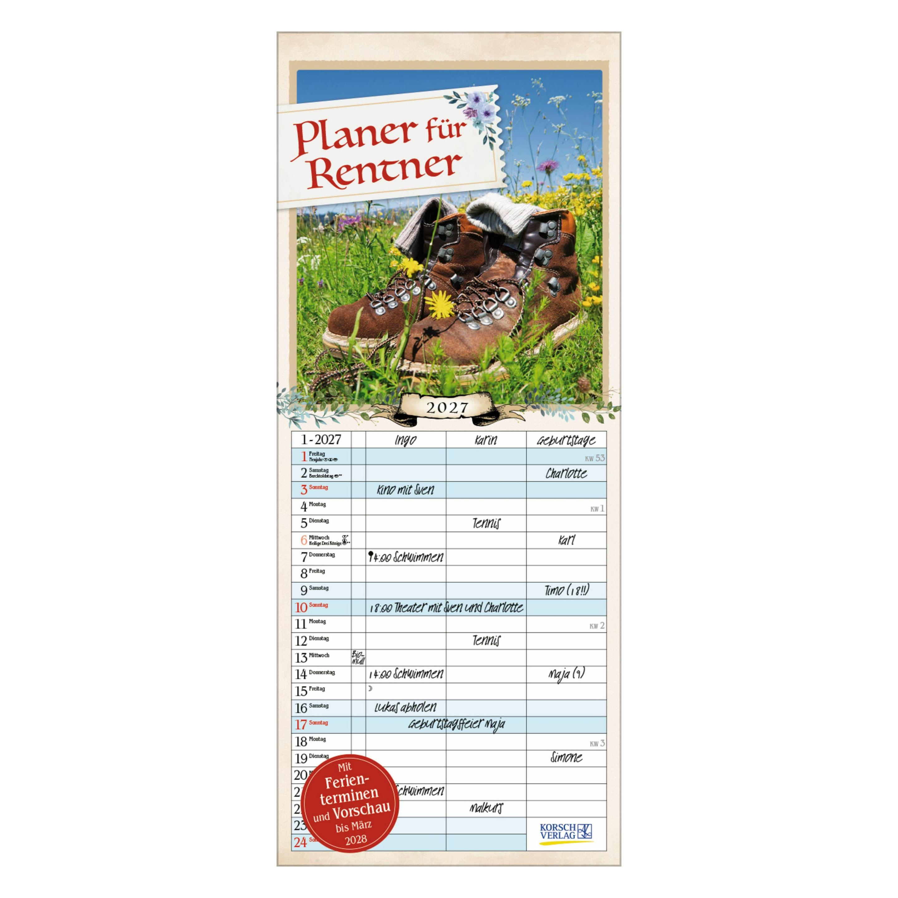 Korsch Planer für Rentner 2027 (70580004)