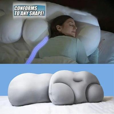 Inspired Finds Ergonomic 3D Egg Shaped Memory Foam Cloud Pillow For Comfortable Sleep dark Gray