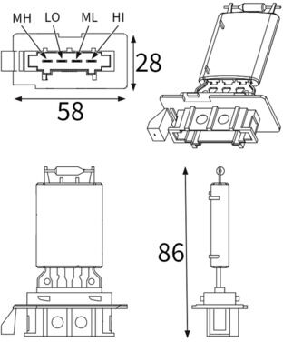 Mahle Widerstand, Innenraumgebläse Abr98001s Für Cupra