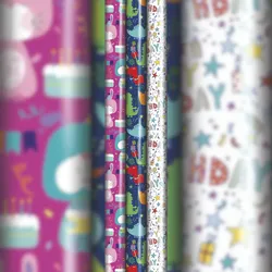 Clairefontaine 60x Geschenkpapierrollen Alliance 57g 10x0,70m, Sortierung Kinder - Sortierung 211930C