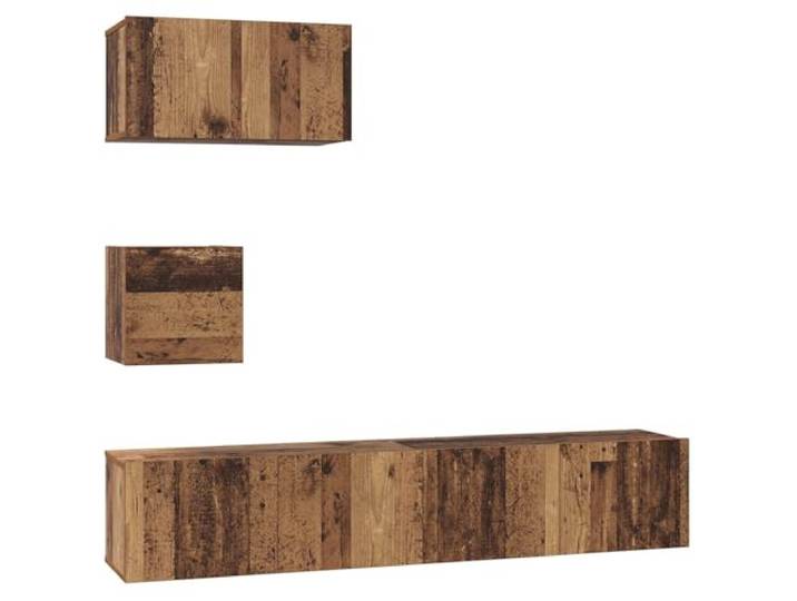 hliofuir 3-TLG TV-Schrank Set Wandmontiert, Hängend, Altholz-Optik Moderne Hängeschränke fürs Wohnzimmer: Schaffen geordneten Stauraum und erleichtern die Bodenreinigung.