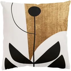 DEKOKISSEN Abstrakte Formen - Blume Gold 50/50 cm