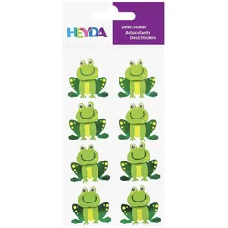 6x Heyda, Sticker, Sticker-Etikett Frosch 6 Stück bunt (6 Sticker)
